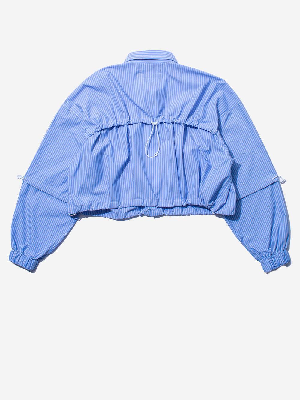 F/CE Camicia cropped 'Transform' a righe navy in misto lana Blu bianco Urbanstaroma