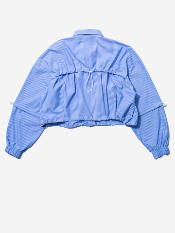 F/CE Camicia cropped 'Transform' a righe navy in misto lana Blu bianco