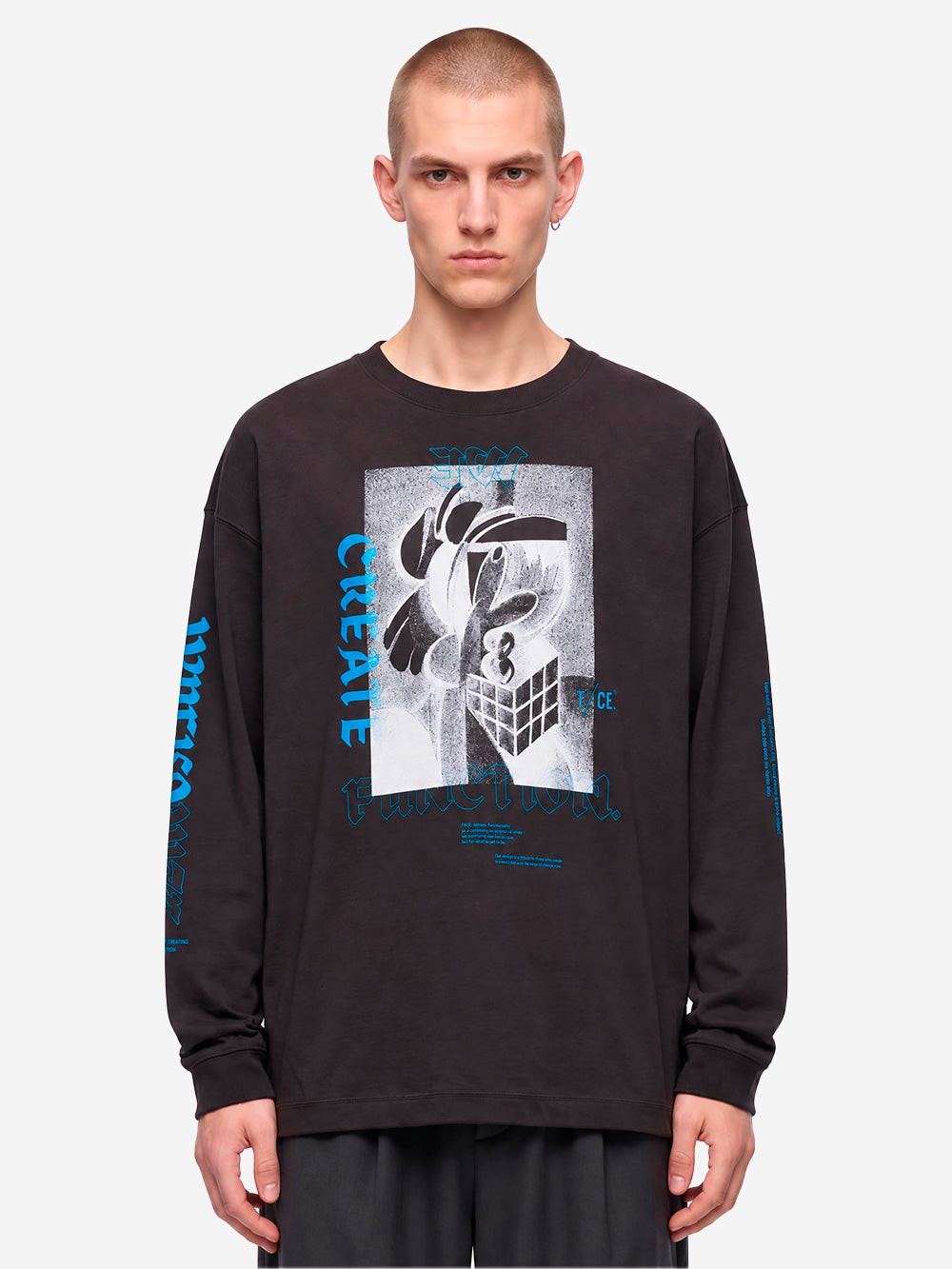 F/CE T-Shirt nera a manica lunga Type-A Nero Urbanstaroma