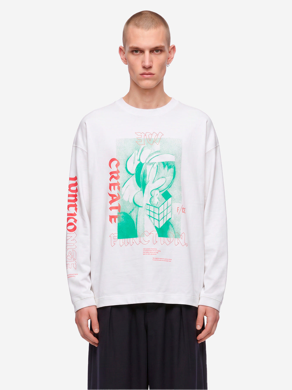 F/CE T-Shirt bianca a manica lunga Type-A Bianco Urbanstaroma