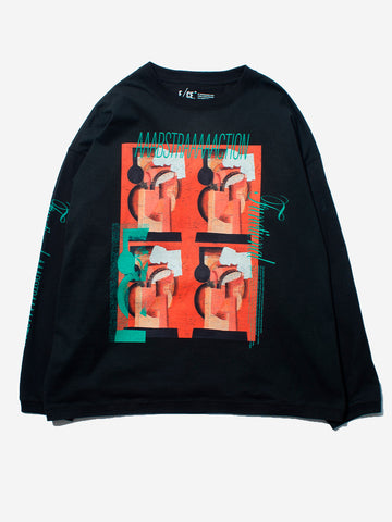 F/CE T-Shirt a Manica Lunga nera Re Aikawa Type-B Nero