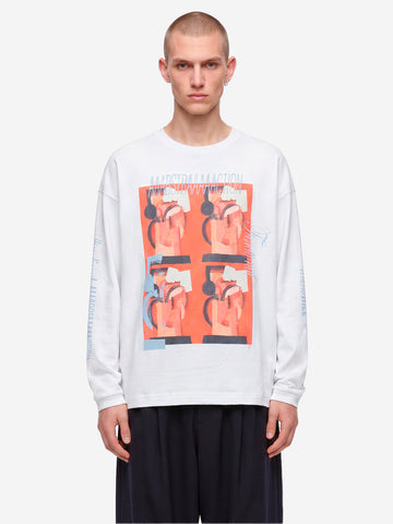 F/CE T-Shirt a Manica Lunga bianca Re Aikawa Type-B Bianco