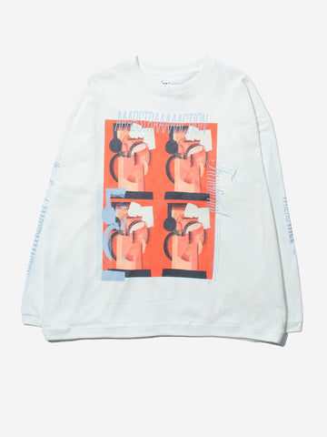 F/CE T-Shirt a Manica Lunga bianca Re Aikawa Type-B Bianco