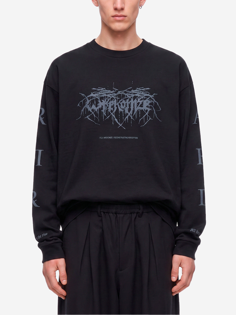 F/CE T-Shirt Manica Lunga nera 'Re Wreconize' Nero Urbanstaroma
