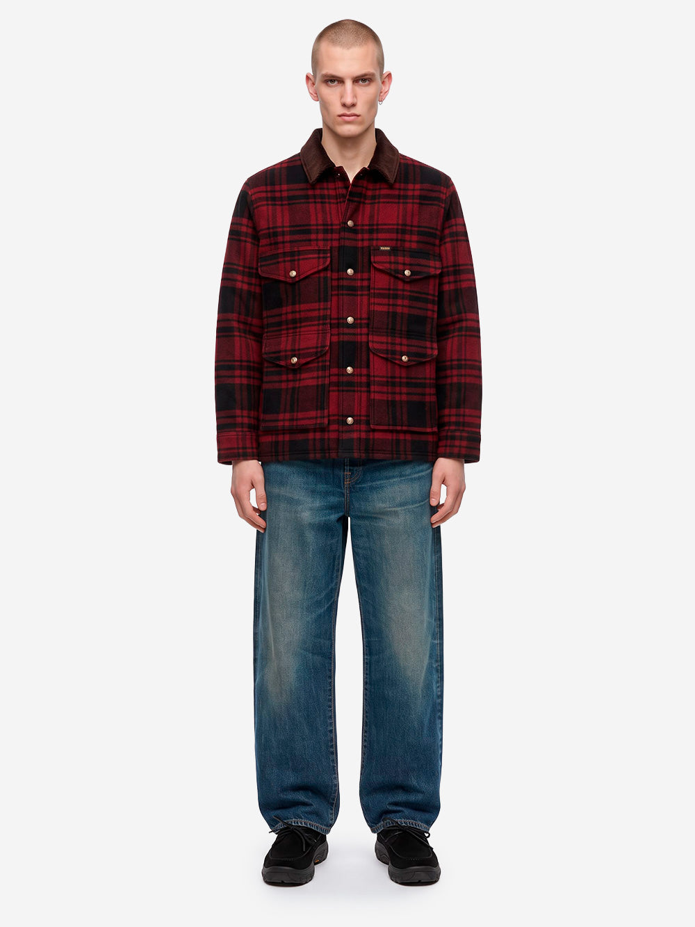 FILSON Giacca cruiser in lana Spokane a quadri Rosso nero Urbanstaroma