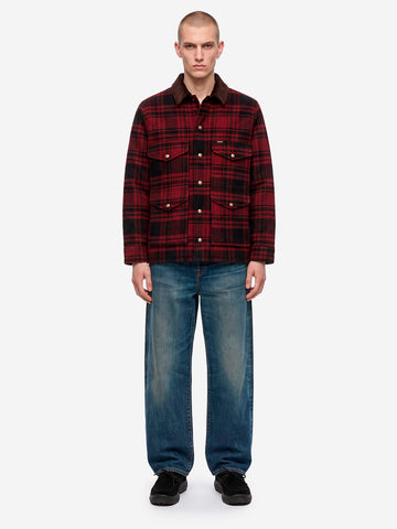 FILSON Giacca cruiser in lana Spokane a quadri Rosso nero