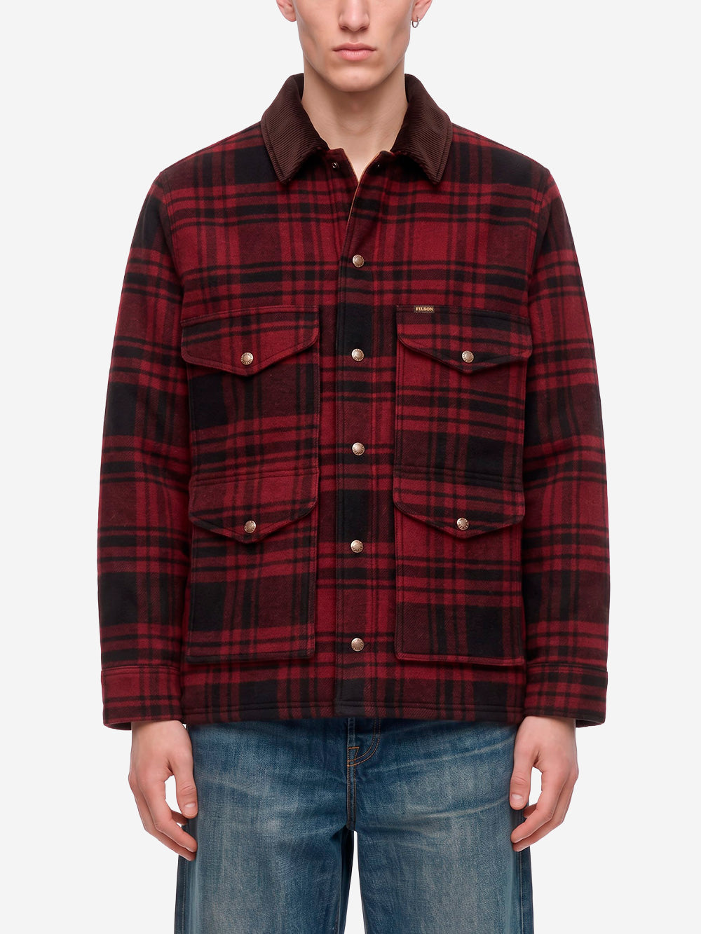 FILSON Giacca cruiser in lana Spokane a quadri Rosso nero Urbanstaroma