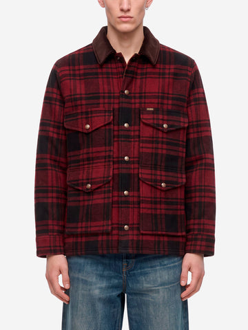 FILSON Giacca cruiser in lana Spokane a quadri Rosso nero