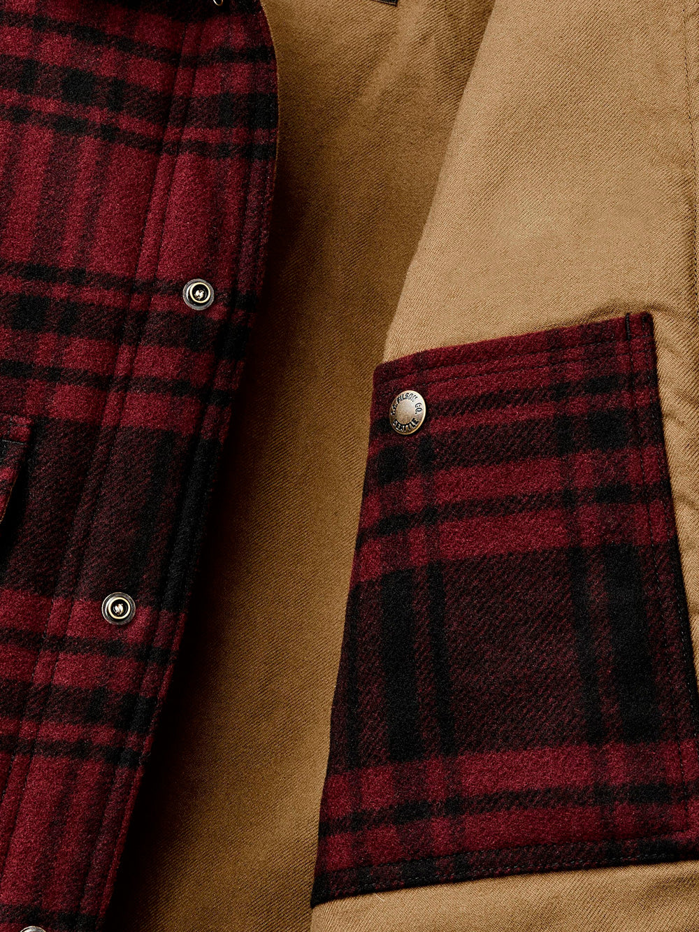 FILSON Giacca cruiser in lana Spokane a quadri Rosso nero Urbanstaroma