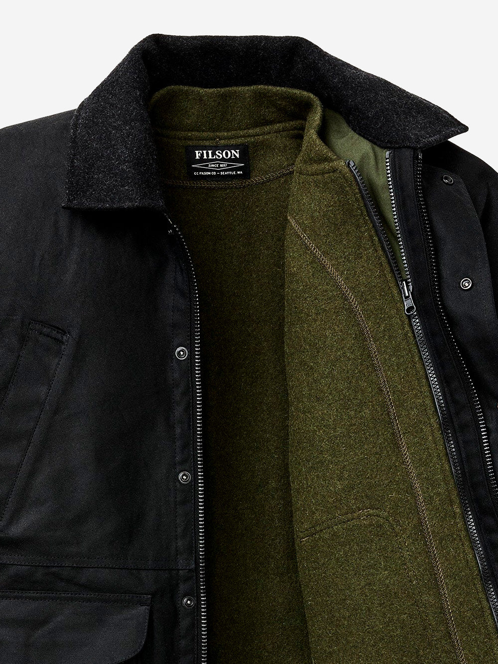 FILSON Giacca field in Tin Cloth nera Nero Urbanstaroma