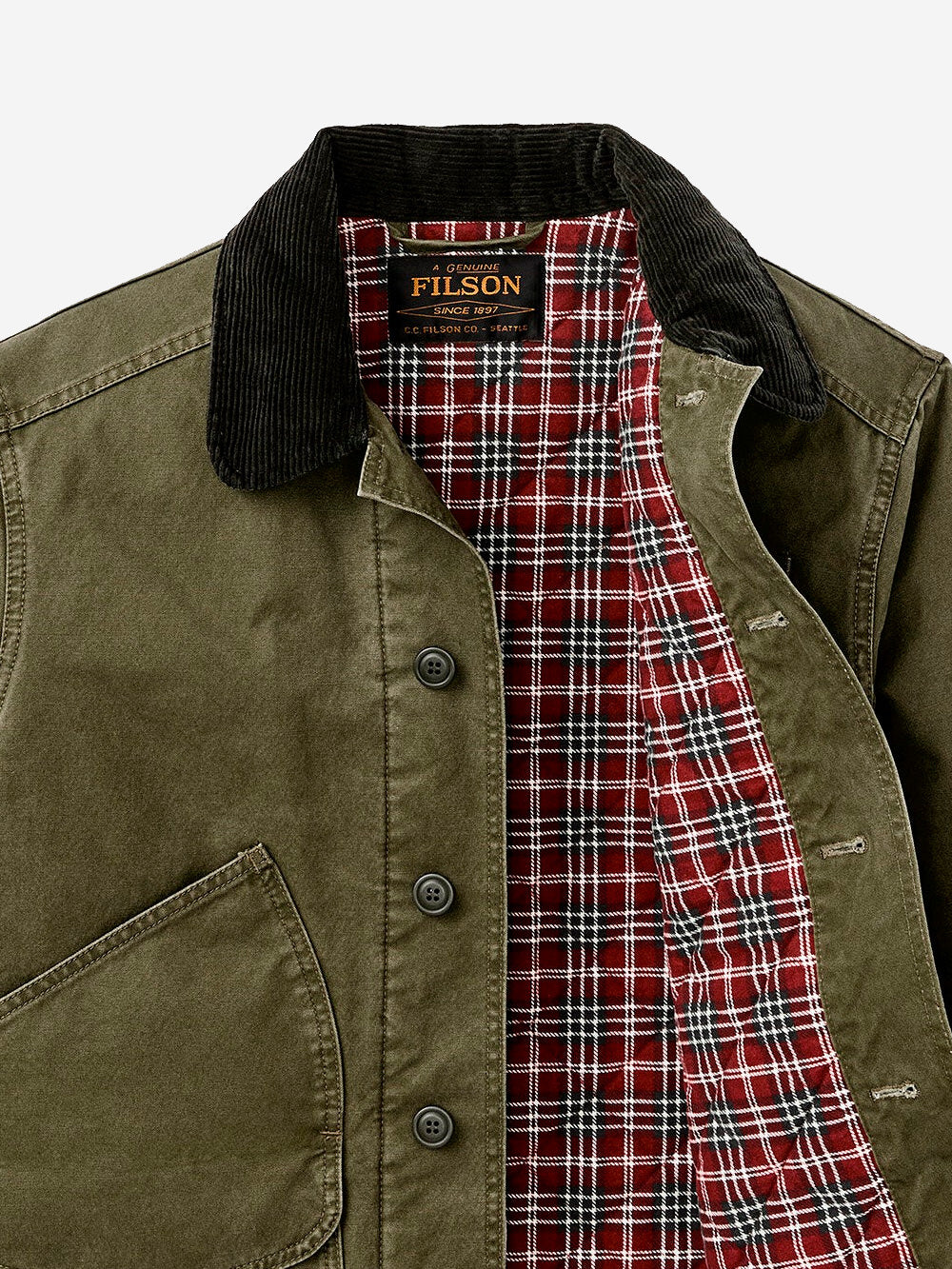 FILSON Giacca imbottita outfitter in canvas verde Verde scuro Urbanstaroma