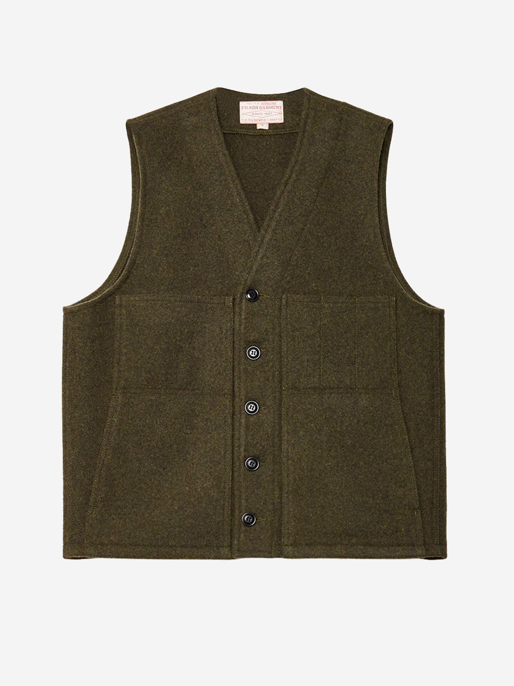 FILSON Gilet in lana mackinaw verde Verde Urbanstaroma