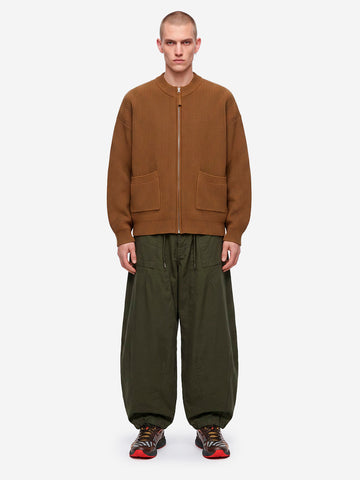 FRIZMWORKS Cardigan deck zip-up in misto lana marrone cinnamon Marrone chiaro