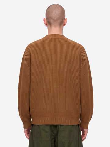 FRIZMWORKS Cardigan deck zip-up in misto lana marrone cinnamon Marrone chiaro