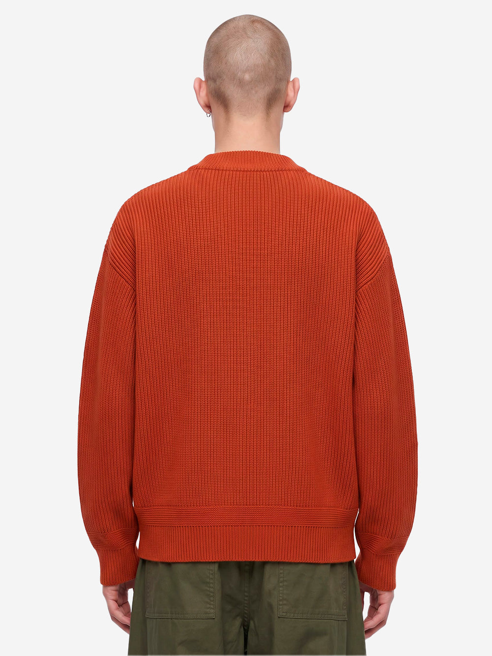 FRIZMWORKS Cardigan deck zip-up in misto lana rosso mattone Mattone Urbanstaroma