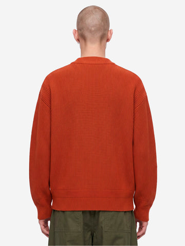 FRIZMWORKS Cardigan deck zip-up in misto lana rosso mattone Mattone