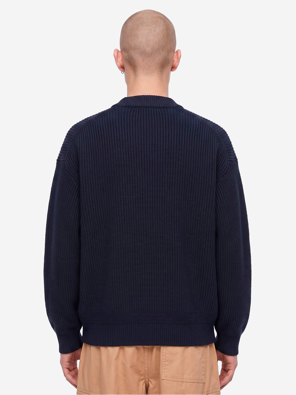 FRIZMWORKS Cardigan deck zip-up in misto lana navy Blu scuro Urbanstaroma