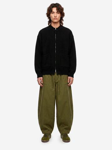FRIZMWORKS Cardigan deck zip-up in misto lana nero Nero