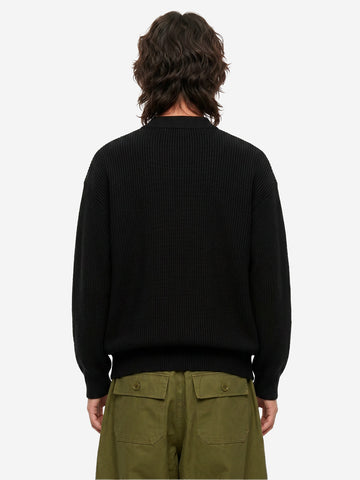 FRIZMWORKS Cardigan deck zip-up in misto lana nero Nero