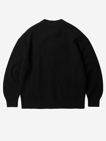 FRIZMWORKS Cardigan deck zip-up in misto lana nero Nero