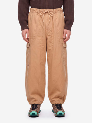 FRIZMWORKS Pantaloni cargo ballonn beige in twill di cotone Beige