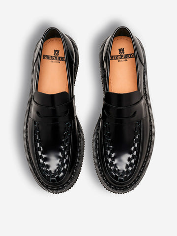 GEORGE COX Hatton Penny Loafer Black Black