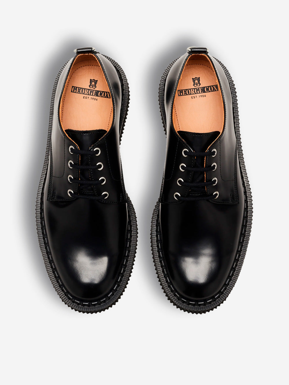 GEORGE COX 4 Eyelet Derby Black Nero Urbanstaroma