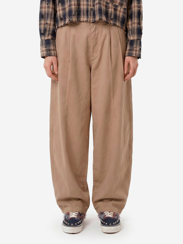 GIRLS OF DUST Pantaloni 'Ambassador' pleated in gabardine di cotone beige Beige