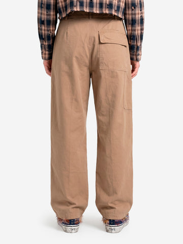 GIRLS OF DUST Pantaloni 'Ambassador' pleated in gabardine di cotone beige Beige