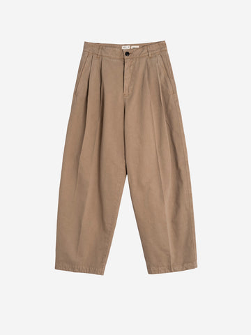 GIRLS OF DUST Pantaloni 'Ambassador' pleated in gabardine di cotone beige Beige
