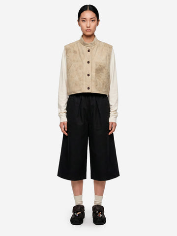 GIRLS OF DUST Pantaloni cropped neri a gamba ampia 'Nirvana'