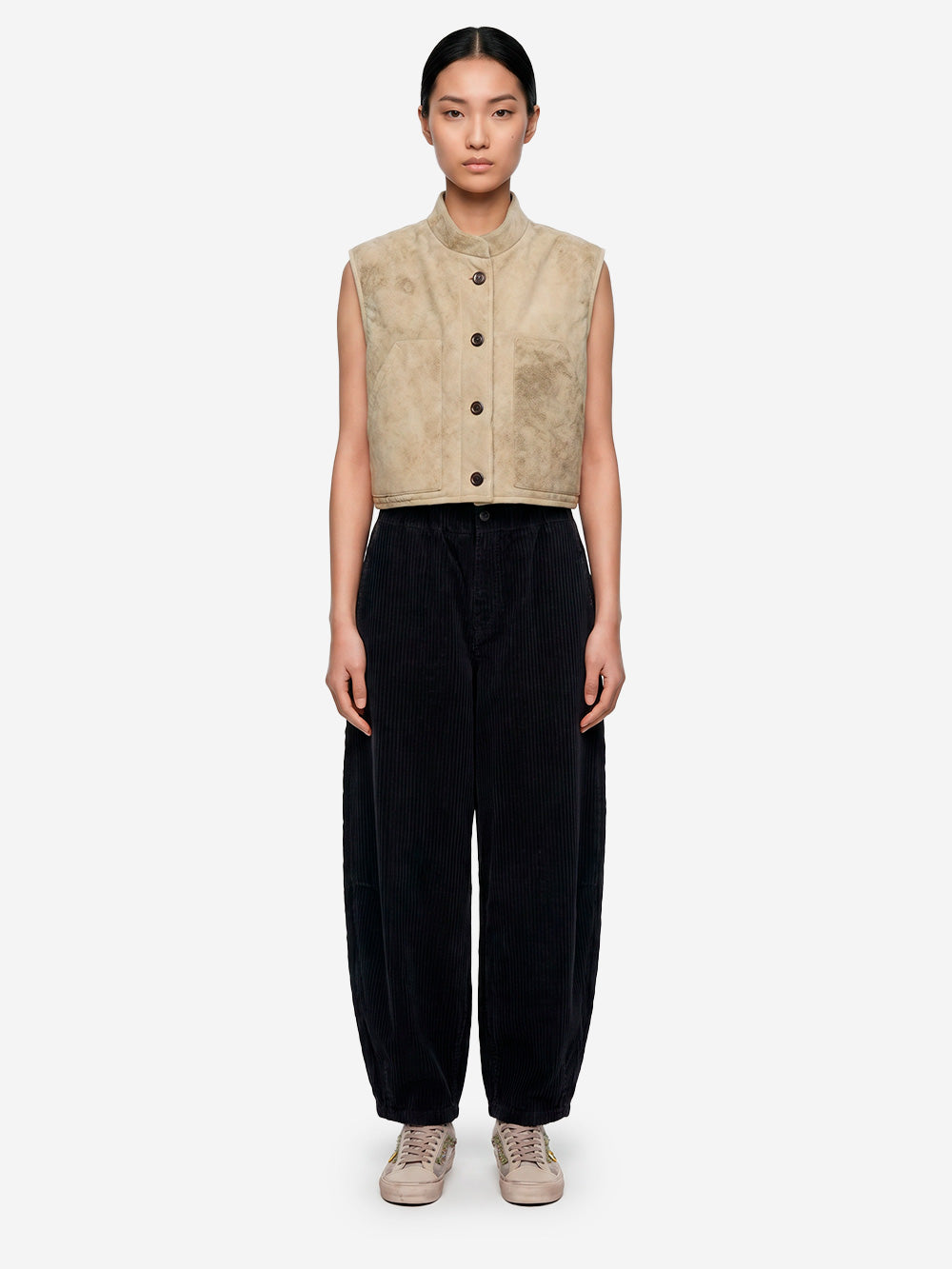 GIRLS OF DUST 'Sultan' Pants in velluto a coste neri Nero Urbanstaroma