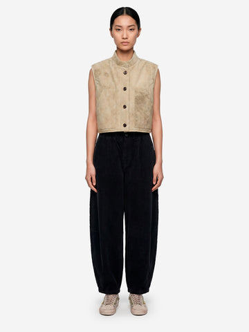 GIRLS OF DUST 'Sultan' Pants in velluto a coste neri Nero