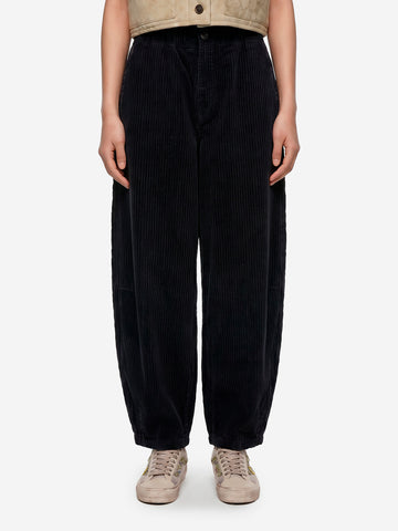 GIRLS OF DUST 'Sultan' Pants in velluto a coste neri Nero