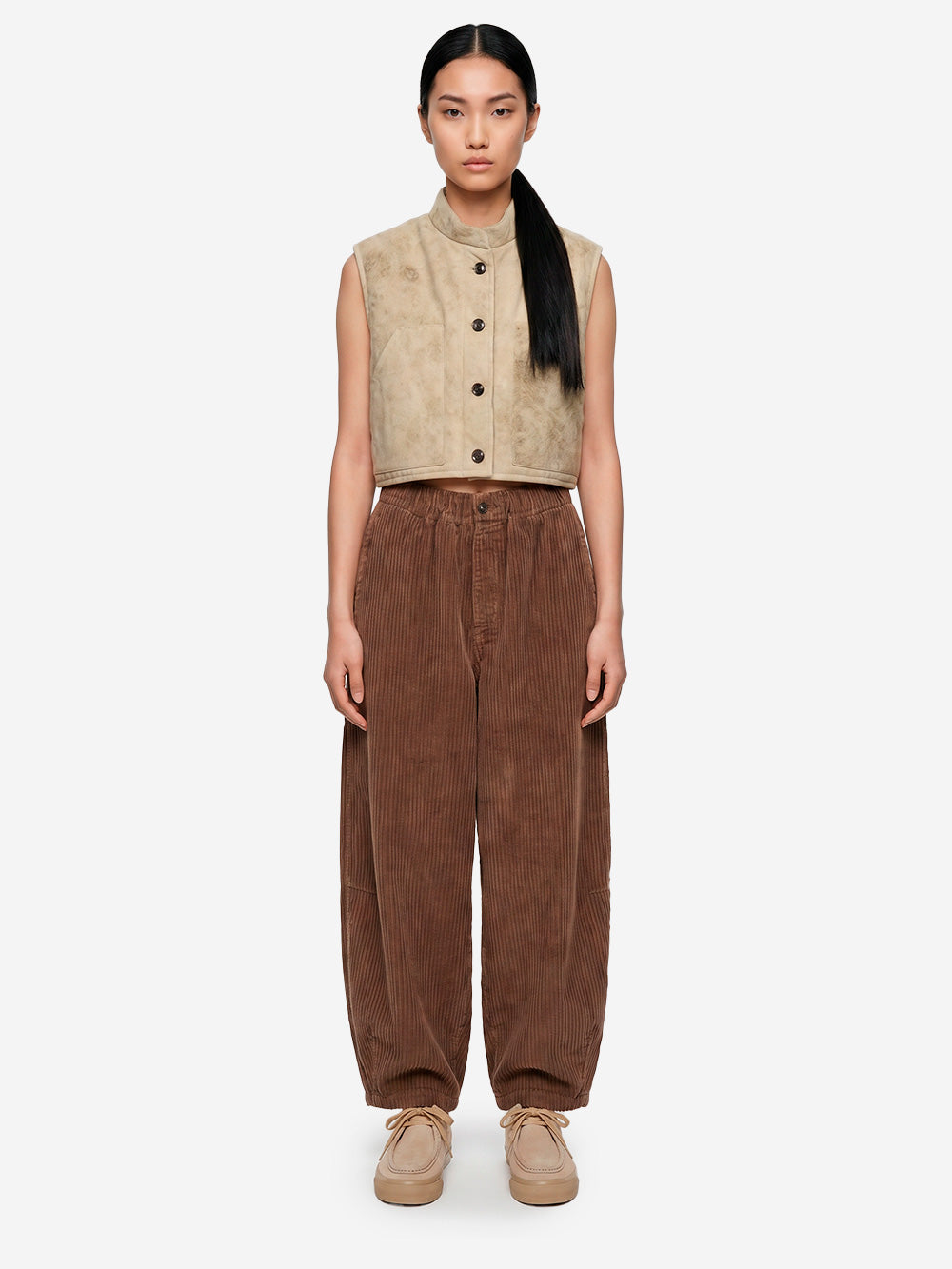 GIRLS OF DUST 'Sultan' Pants marroni in velluto a coste Marrone Urbanstaroma