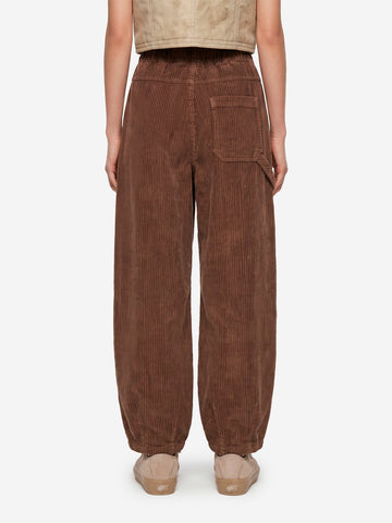 GIRLS OF DUST 'Sultan' Pants marroni in velluto a coste Marrone
