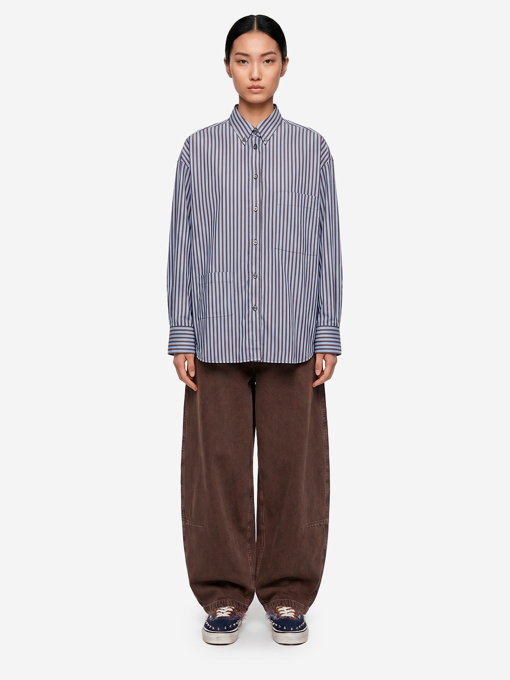 GIRLS OF DUST Camicia a righe 'Icon' Celeste Urbanstaroma