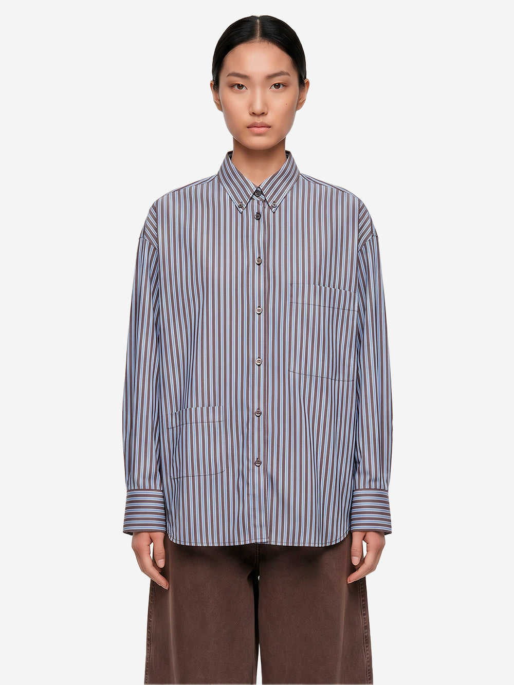 GIRLS OF DUST Camicia a righe 'Icon' Celeste Urbanstaroma