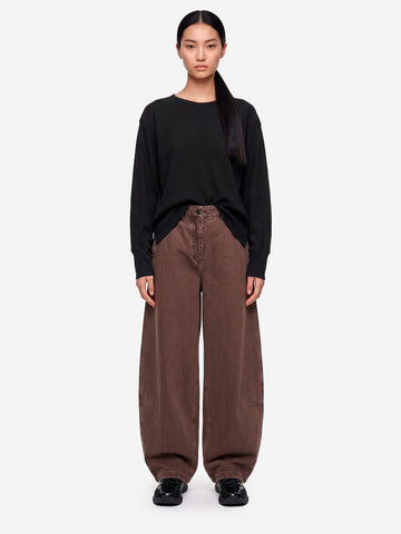 GIRLS OF DUST Maglia a maniche lunghe in cotone nera Nero