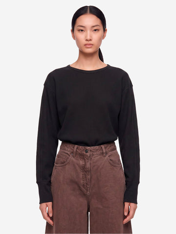 GIRLS OF DUST Maglia a maniche lunghe in cotone nera Nero