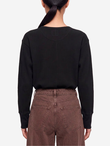 GIRLS OF DUST Maglia a maniche lunghe in cotone nera Nero