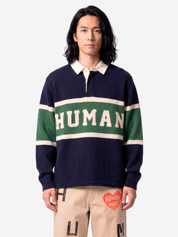 HUMAN MADE Maglione rugby Blu scuro