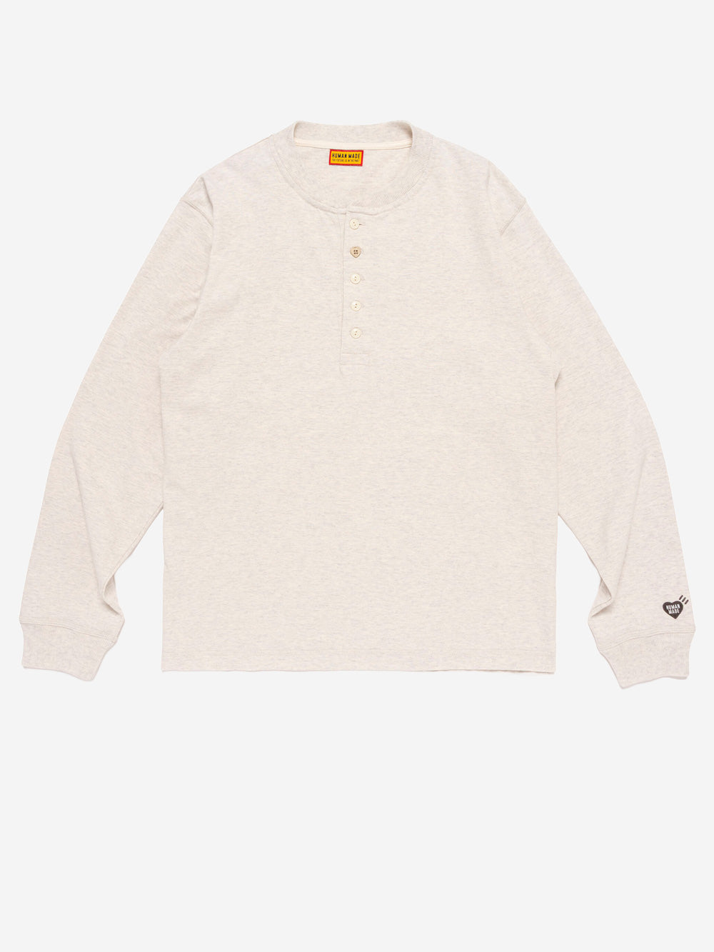 HUMAN MADE T-Shirt a maniche lunghe Henley bianca Bianco Urbanstaroma