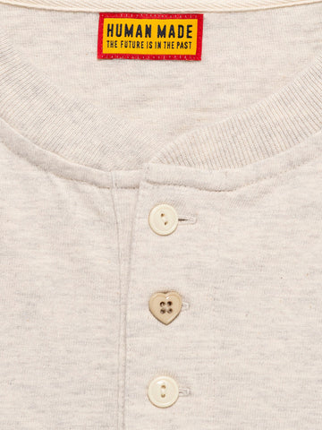 HUMAN MADE T-Shirt a maniche lunghe Henley bianca Bianco
