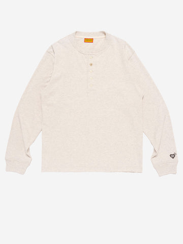 HUMAN MADE T-Shirt a maniche lunghe Henley bianca Bianco