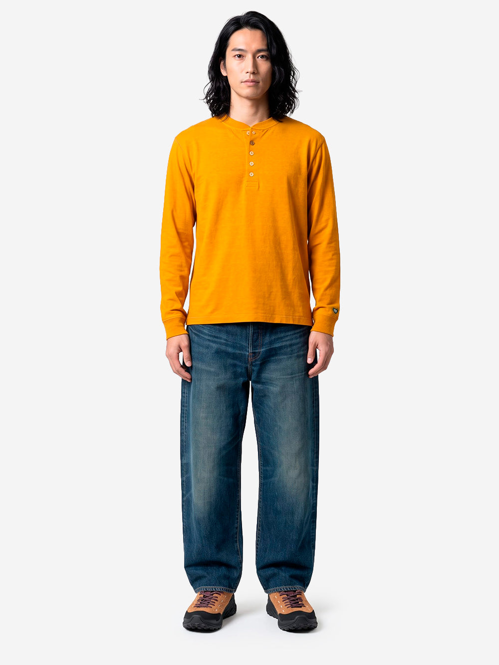 HUMAN MADE T-Shirt a maniche lunghe Henley arancione arancione Urbanstaroma