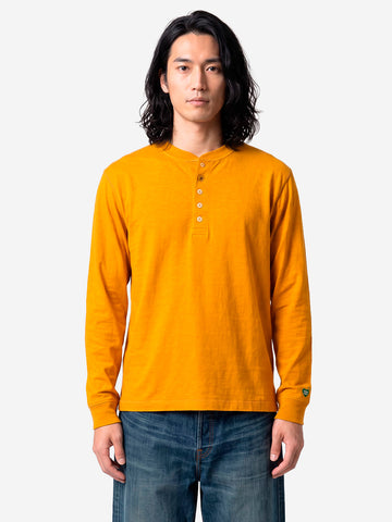HUMAN MADE T-Shirt a maniche lunghe Henley arancione arancione