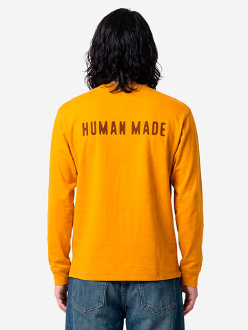 HUMAN MADE T-Shirt a maniche lunghe Henley arancione arancione