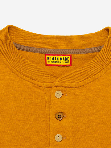 HUMAN MADE T-Shirt a maniche lunghe Henley arancione arancione