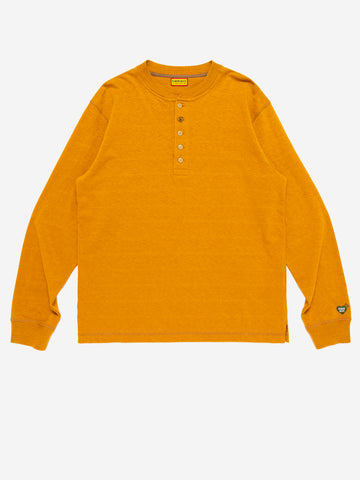 HUMAN MADE T-Shirt a maniche lunghe Henley arancione arancione